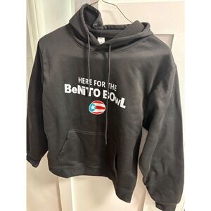 Bad Bunny Super Bowl LIX Benito Bowl Black Hoodie Sweatshirt Mens Medium